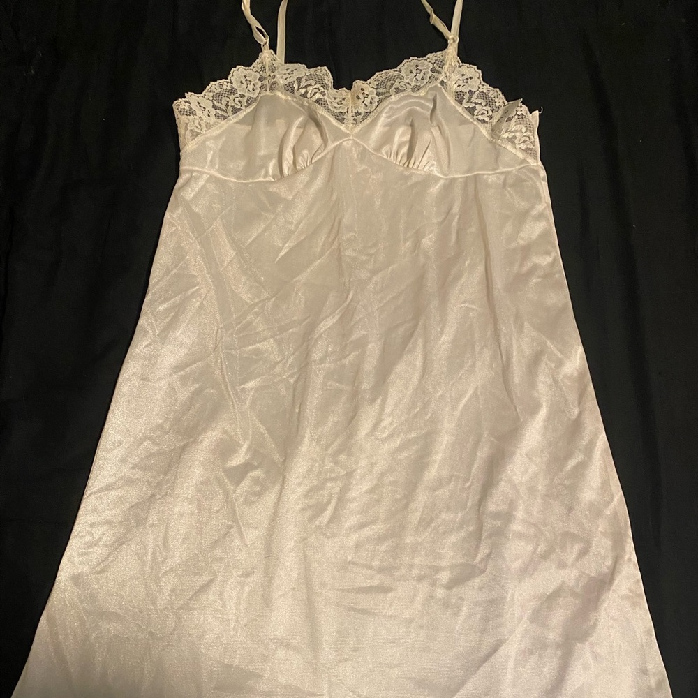 white lace slip dress